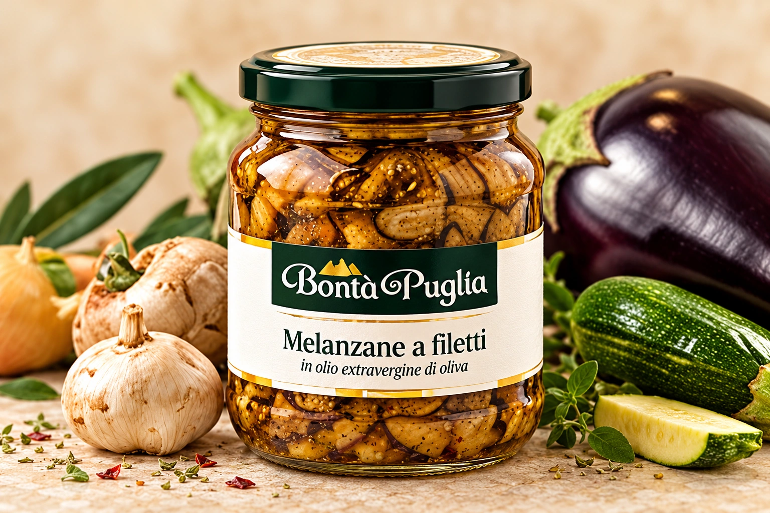Melanzane a filetti, confezione dimostrativa Bontà di Puglia